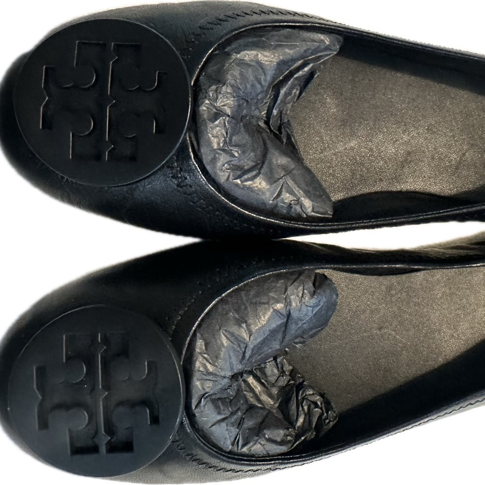 Tory Burch Black Leather Flats